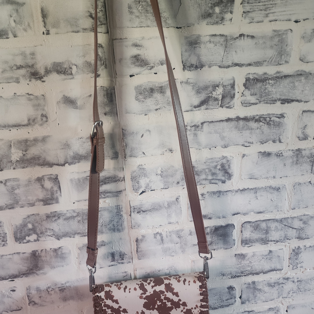 Steve Madden Tan and White Patterned Crossbody Bag